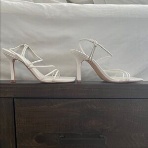 Marc Fisher White Strappy Heels
